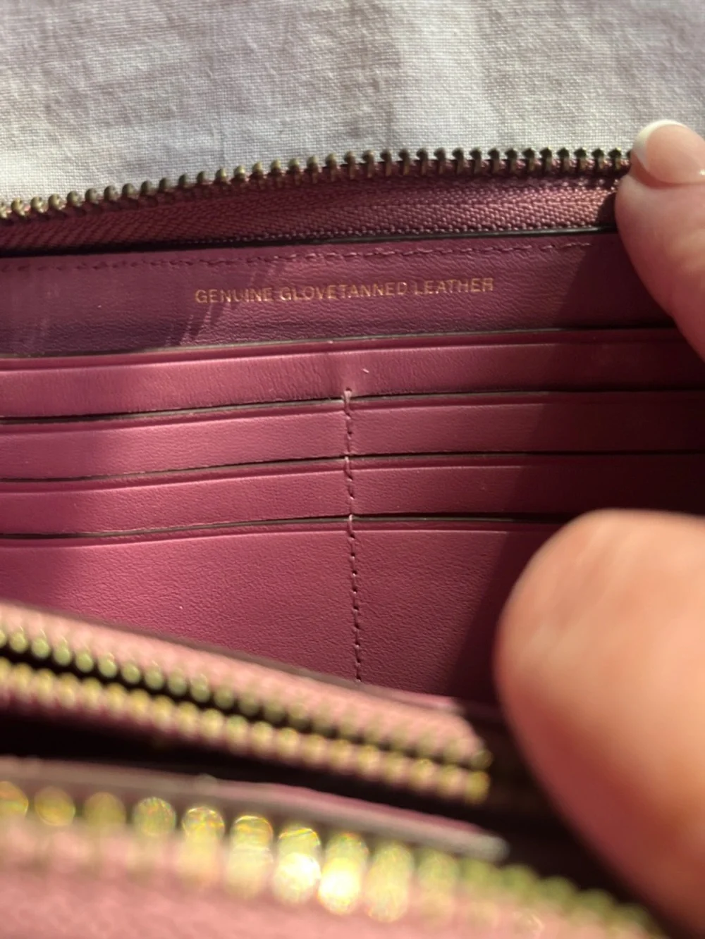 COACH Dusty Rose Leather Zip Wallet - Picture 3 of 5